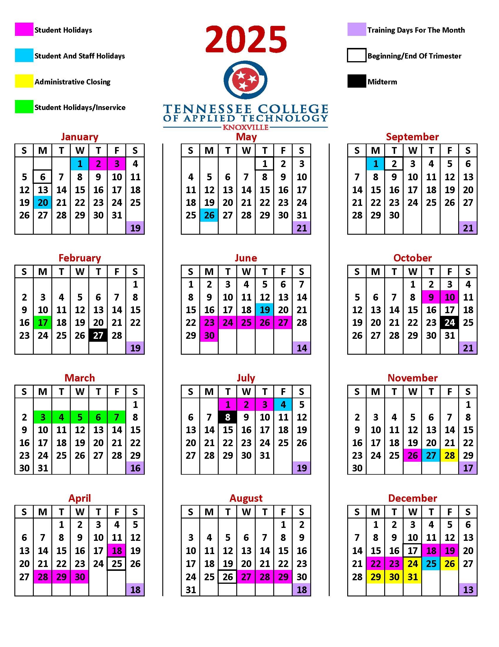 Academic Calendar | TCAT Knoxville 2024-2025-aims-k-12-school-calendar-aims-k-12